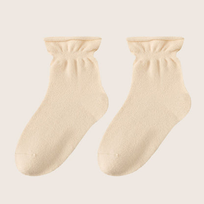 Double Sided Fleece Sleep Socks(3 Pairs) - Beige - EU36-40(US3-7) - image 13