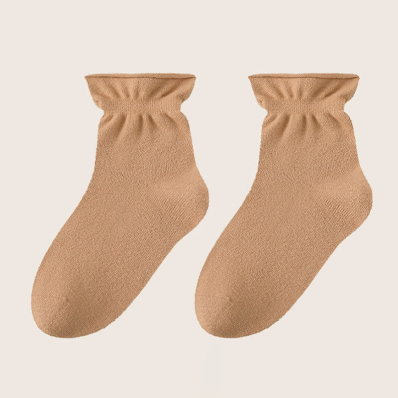 Double Sided Fleece Sleep Socks(3 Pairs) - Coffee - EU36-40(US3-7) - image 15