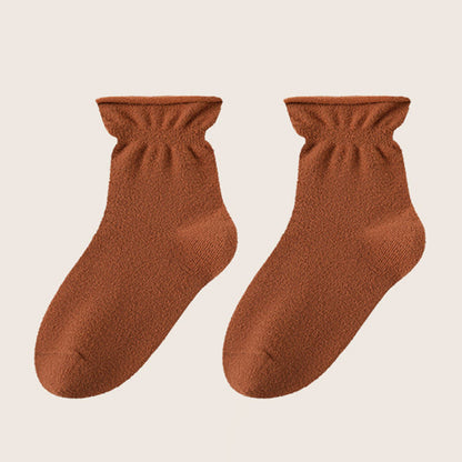 Double Sided Fleece Sleep Socks(3 Pairs) - Brown - EU36-40(US3-7) - image 17