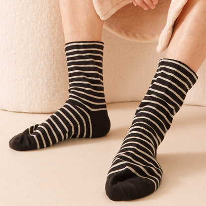 Stripe Pure Cotton Sleep Socks(3 Pairs) - image 3