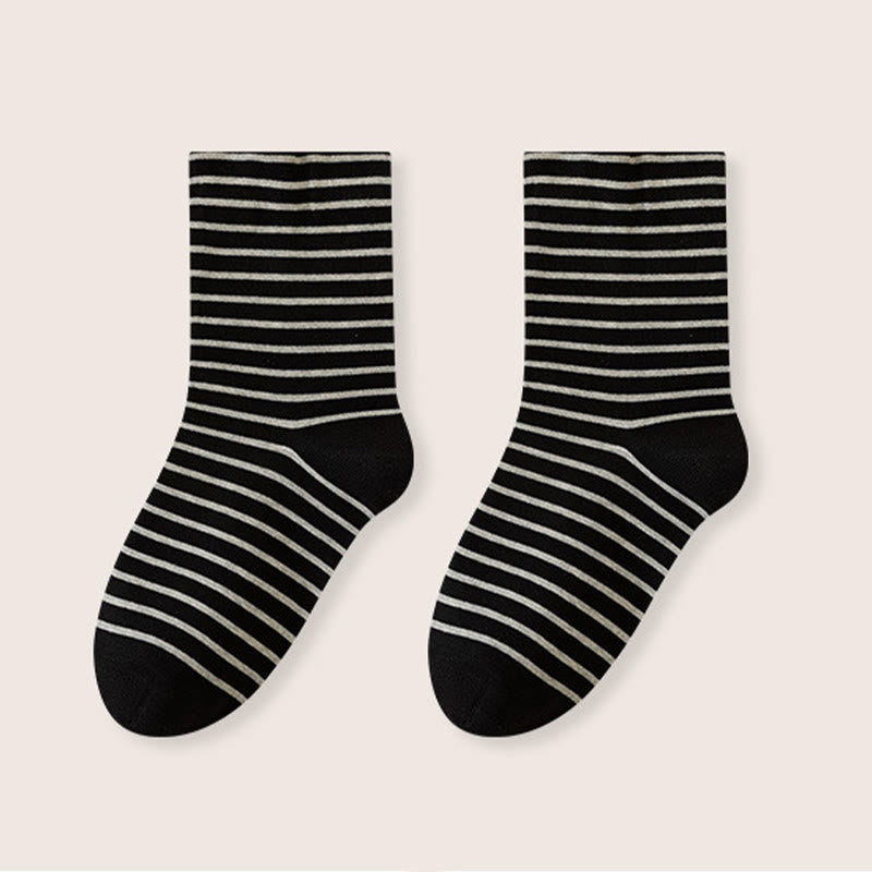 Stripe Pure Cotton Sleep Socks(3 Pairs) - Navy Blue - EU39-46(US6-12) - image 17