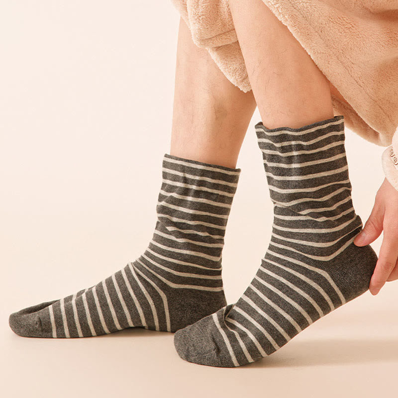 Stripe Pure Cotton Sleep Socks(3 Pairs) - image 6
