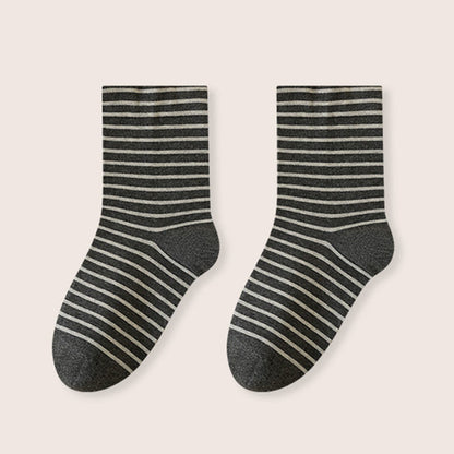 Stripe Pure Cotton Sleep Socks(3 Pairs) - Dark Grey - EU39-46(US6-12) - image 18