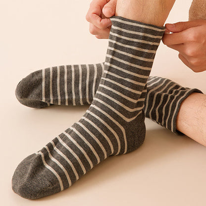 Stripe Pure Cotton Sleep Socks(3 Pairs) - image 11