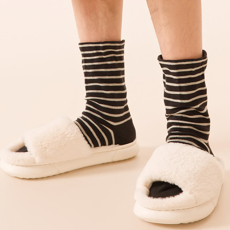 Stripe Pure Cotton Sleep Socks(3 Pairs) - image 8