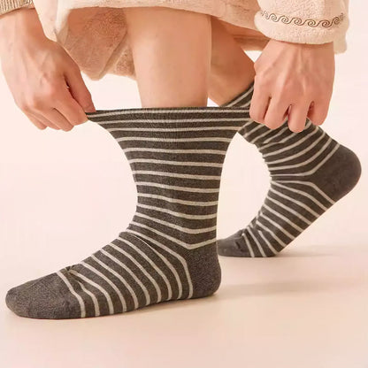 Stripe Pure Cotton Sleep Socks(3 Pairs) - image 1