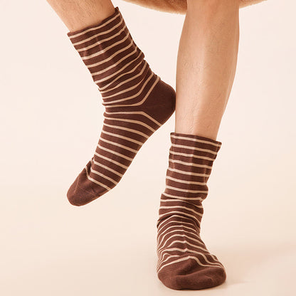 Stripe Pure Cotton Sleep Socks(3 Pairs) - image 9