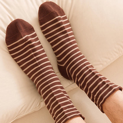 Stripe Pure Cotton Sleep Socks(3 Pairs) - image 4