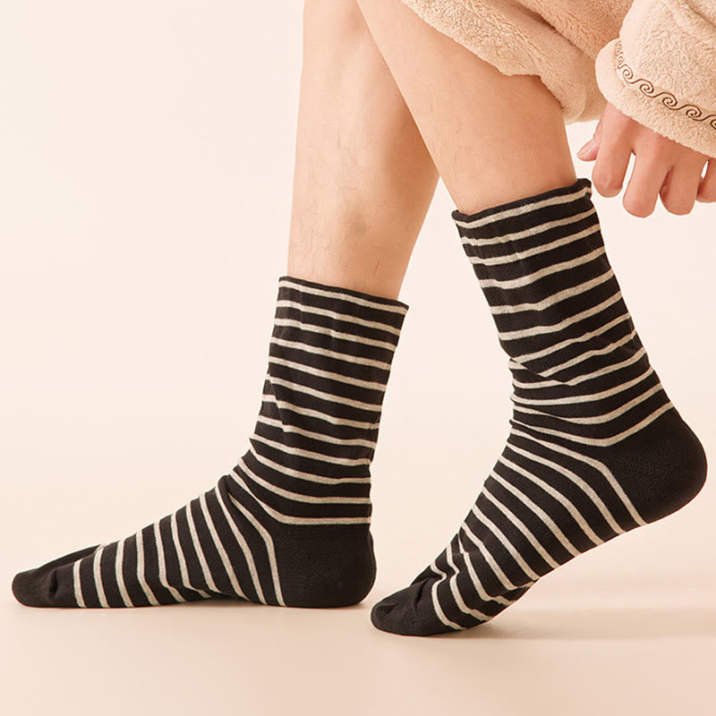 Stripe Pure Cotton Sleep Socks(3 Pairs) - image 7