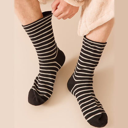 Stripe Pure Cotton Sleep Socks(3 Pairs) - image 10