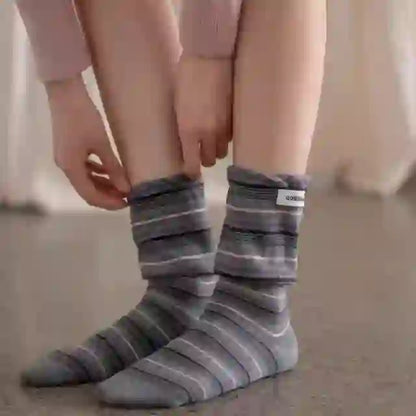 Stylish Contrast Sleep Socks(5 Pairs) - image 2