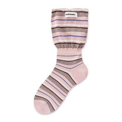 Stylish Contrast Sleep Socks(5 Pairs) - Pink - EU36-40(US3-7) - image 16