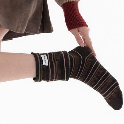 Stylish Contrast Sleep Socks(5 Pairs) - image 7
