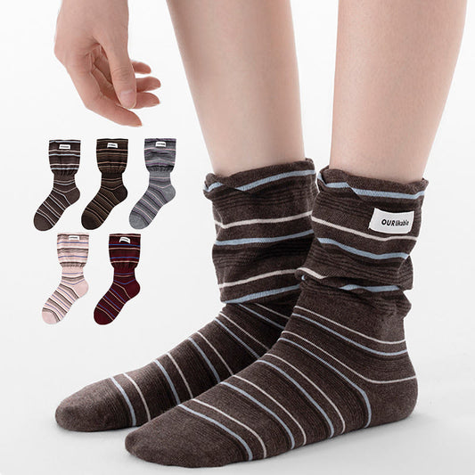 Stylish Contrast Sleep Socks(5 Pairs) - Multicolor - EU36-40(US3-7) - image 0