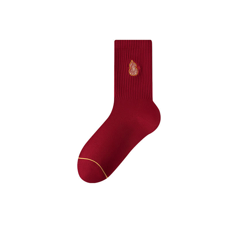 New Year Embroidery Quarter Socks(5 Pairs) - image 12