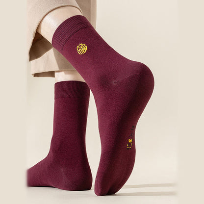 Wine Lucky Quarter Socks(6 Pairs) - image 4