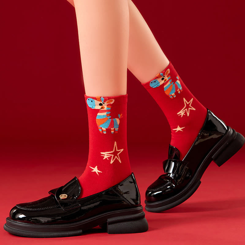 Rainbow Horse Quarter Socks(6 Pairs) - image 5