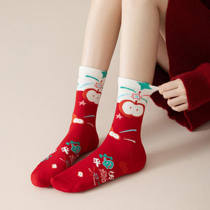 New Year Best Wishes Quarter Socks(5 Pairs) - image 1
