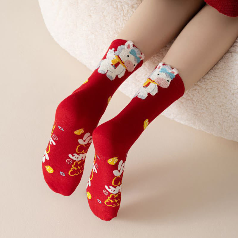 New Year Best Wishes Quarter Socks(5 Pairs) - image 3