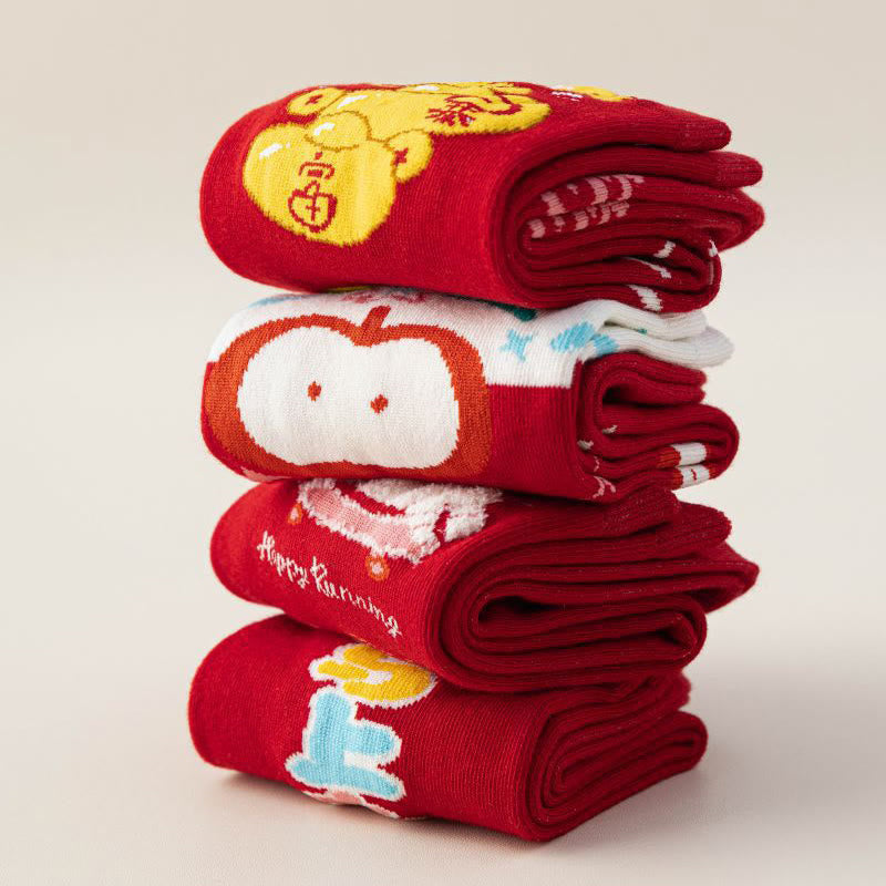 New Year Best Wishes Quarter Socks(5 Pairs) - image 14