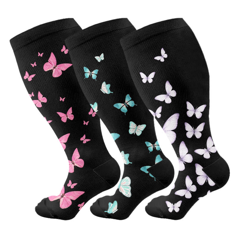 Plus Size Butterfly Print Compression Socks - image 8