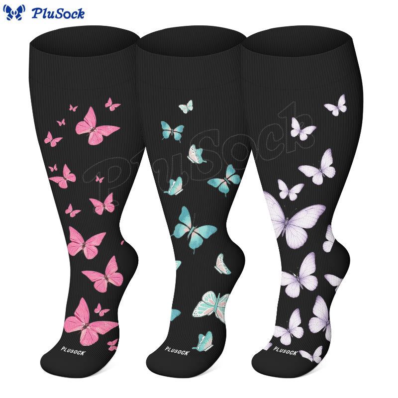 Plus Size Butterfly Compression Socks - image 0
