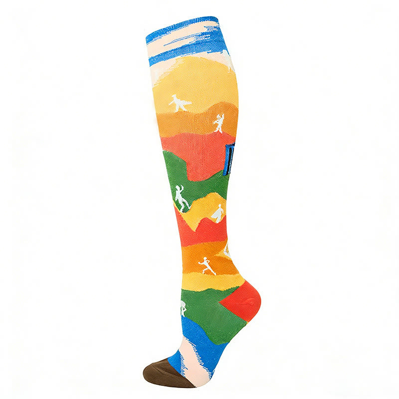 Graffiti Compression Socks(4 Pairs) - Yellow - EU40-44(US7-10) - image 5