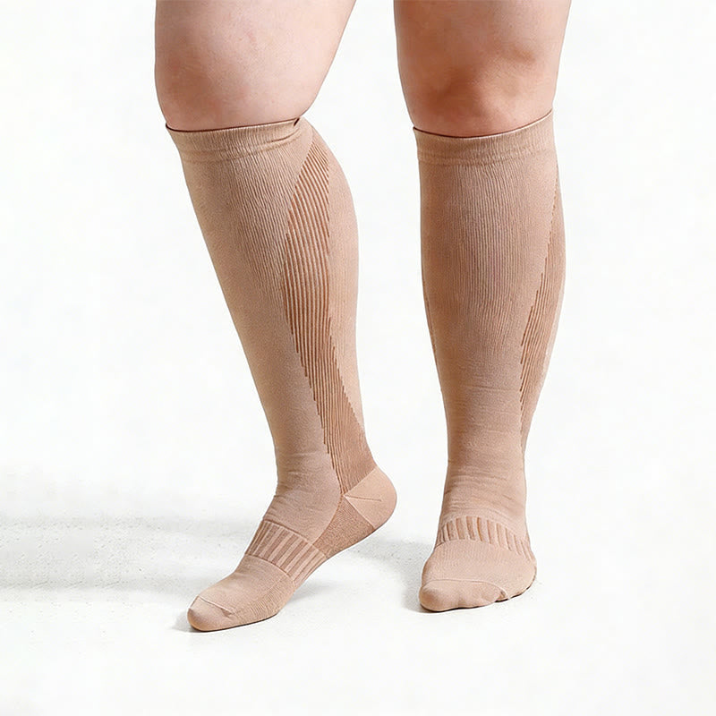 Plus Size Durable Supports Compression Socks - Nude - XL - image 16