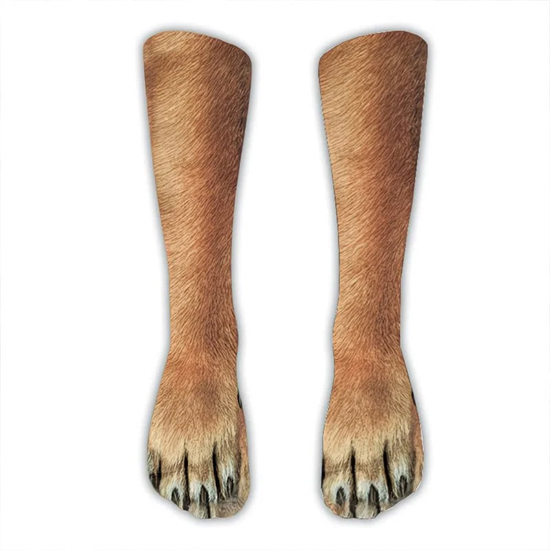 3D Dog Paws Quarter Socks(2 Pairs) - Coffee - EU38-44(US5-10) - image 2