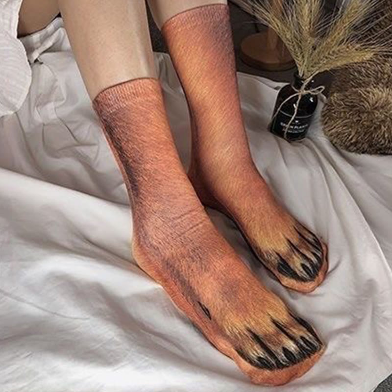 3D Dog Paws Quarter Socks(2 Pairs) - image 0