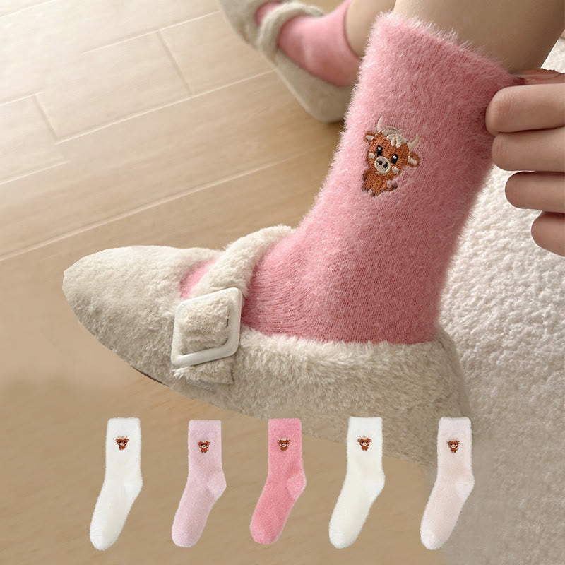 Cartoon Cow Quarter Socks(5 Pairs) - image 0