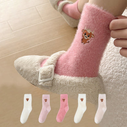 Cartoon Cow Quarter Socks(5 Pairs) - image 0