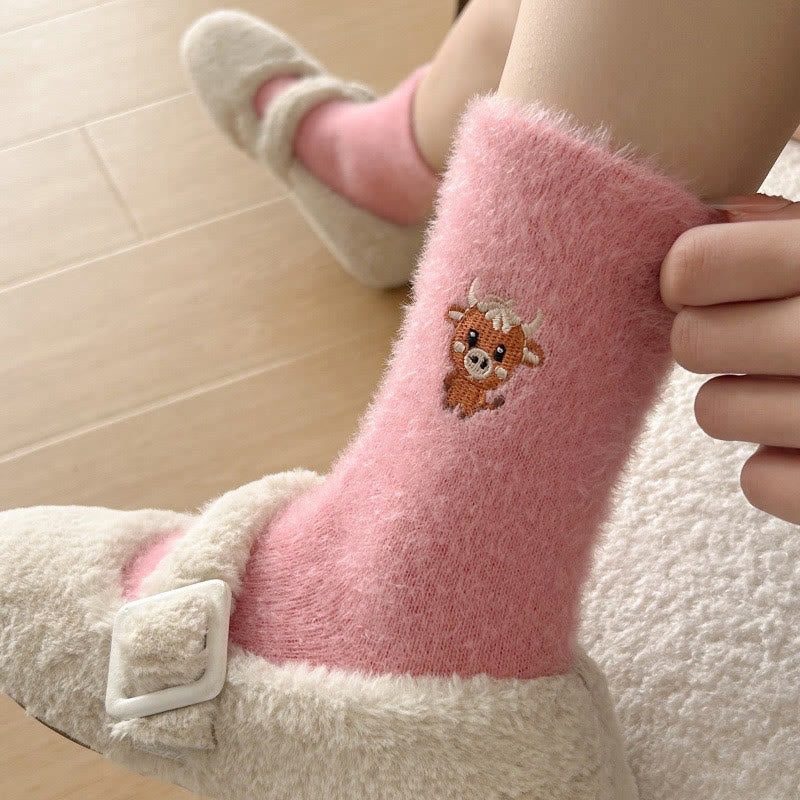 Cartoon Cow Quarter Socks(5 Pairs) - image 1