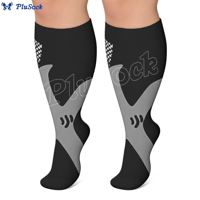 Plus Size Wide Calf Sports Compression Socks 2XL-7XL(3 Pairs) - image 7