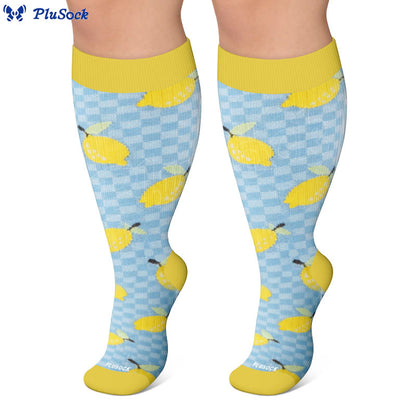 Plus Size Fruit Gingham Compression Socks - image 2