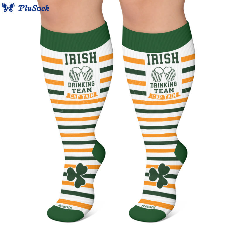 Plus Size Shamrock Print Compression Socks - image 4