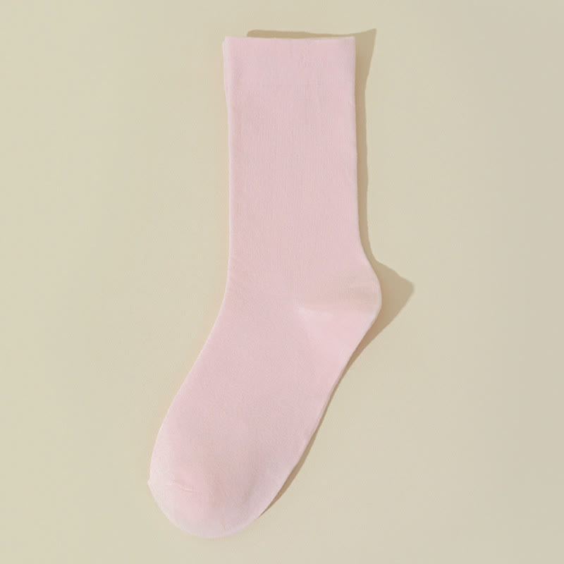 Skin Friendly Cotton Sleep Socks(8 Pairs) - Pink - EU36-40(US3-7) - image 9