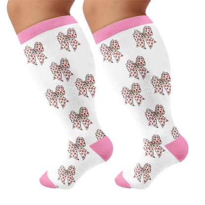Plus Size Flag Butterfly Compression Socks - White - 4XL - image 5