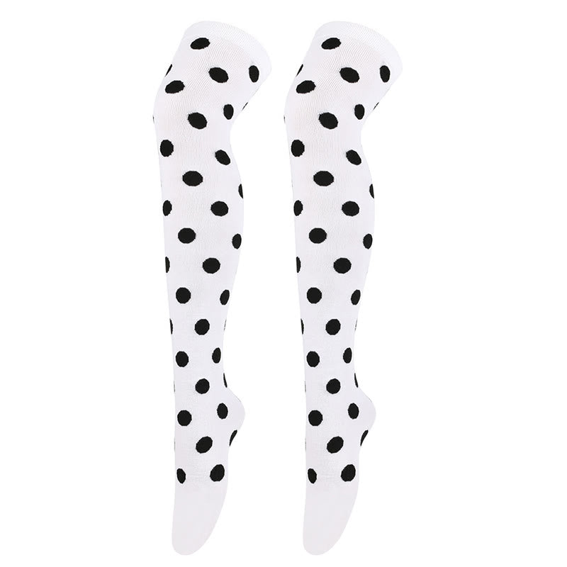 Funny Polka Dots Thigh Highs Socks(5 Pairs) - image 7