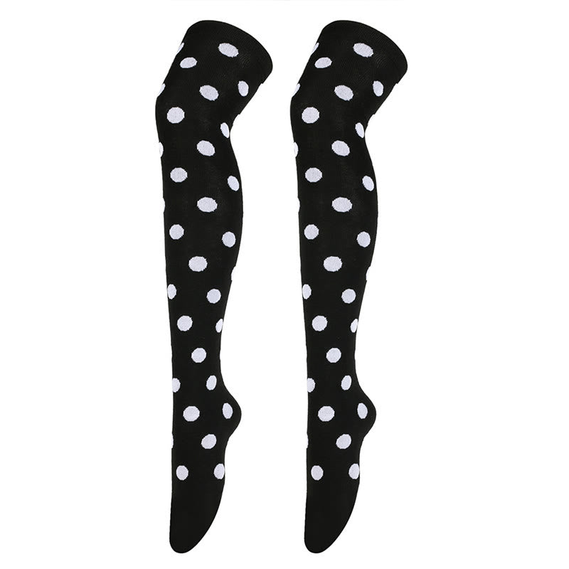 Funny Polka Dots Thigh Highs Socks(5 Pairs) - image 9