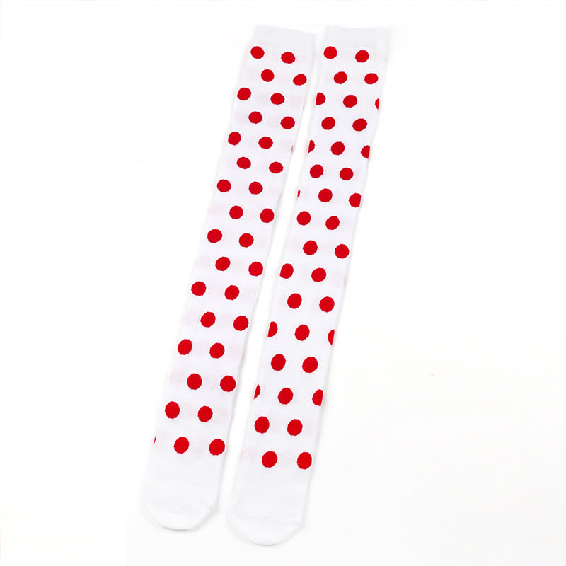 Funny Polka Dots Thigh Highs Socks(5 Pairs) - image 15