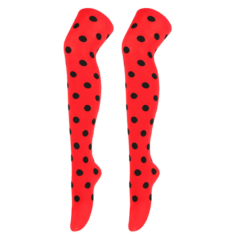 Funny Polka Dots Thigh Highs Socks(5 Pairs) - image 11