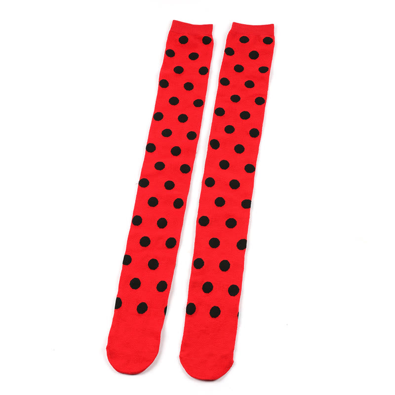 Funny Polka Dots Thigh Highs Socks(5 Pairs) - image 12