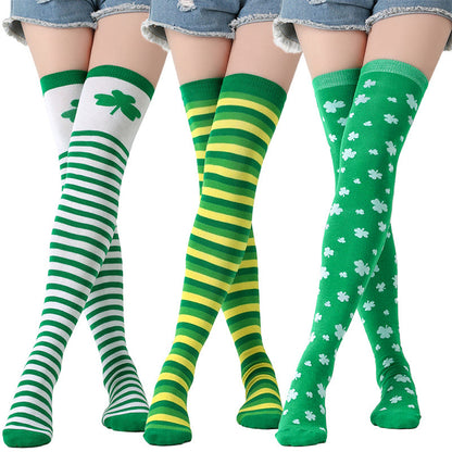 Lucky Clover Thigh Highs Socks(3 Pairs) - image 1