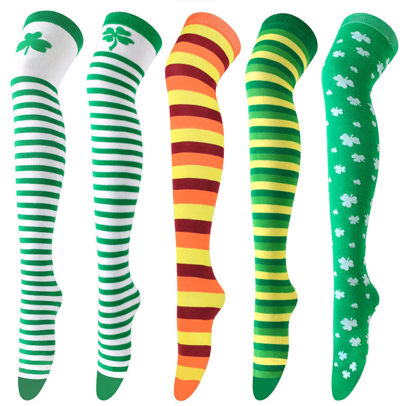 Lucky Clover Thigh Highs Socks(3 Pairs) - image 2