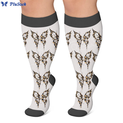 Plus Size Butterfly Leopard Knot Compression Socks - image 3