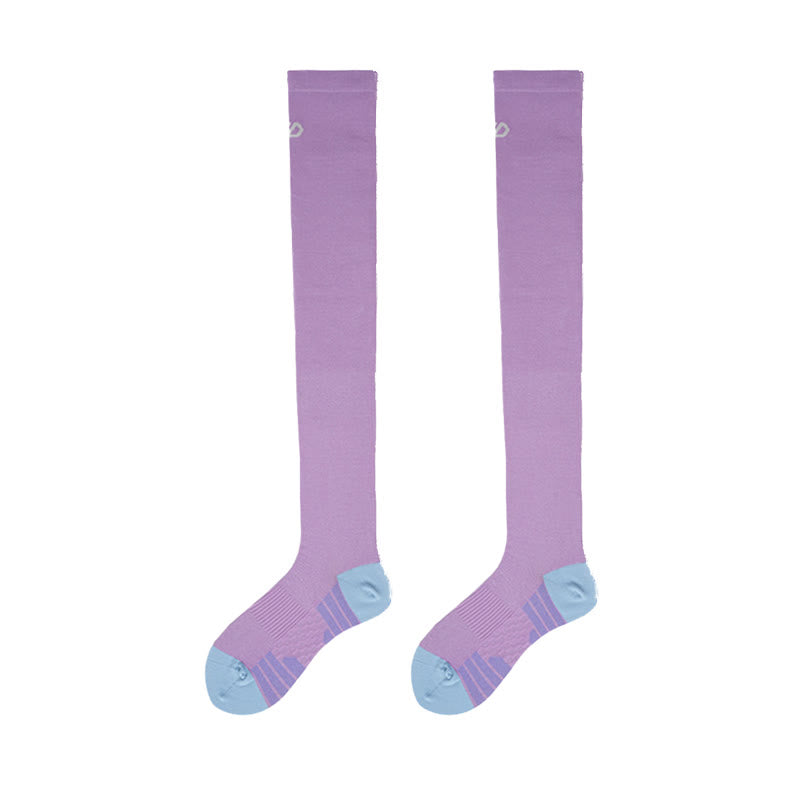 Support Sport Thigh High Socks(2 Pairs) - Purple - EU36-40(US3-7) - image 9