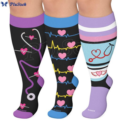 Plus Size Heartbeat Compression Socks - image 0