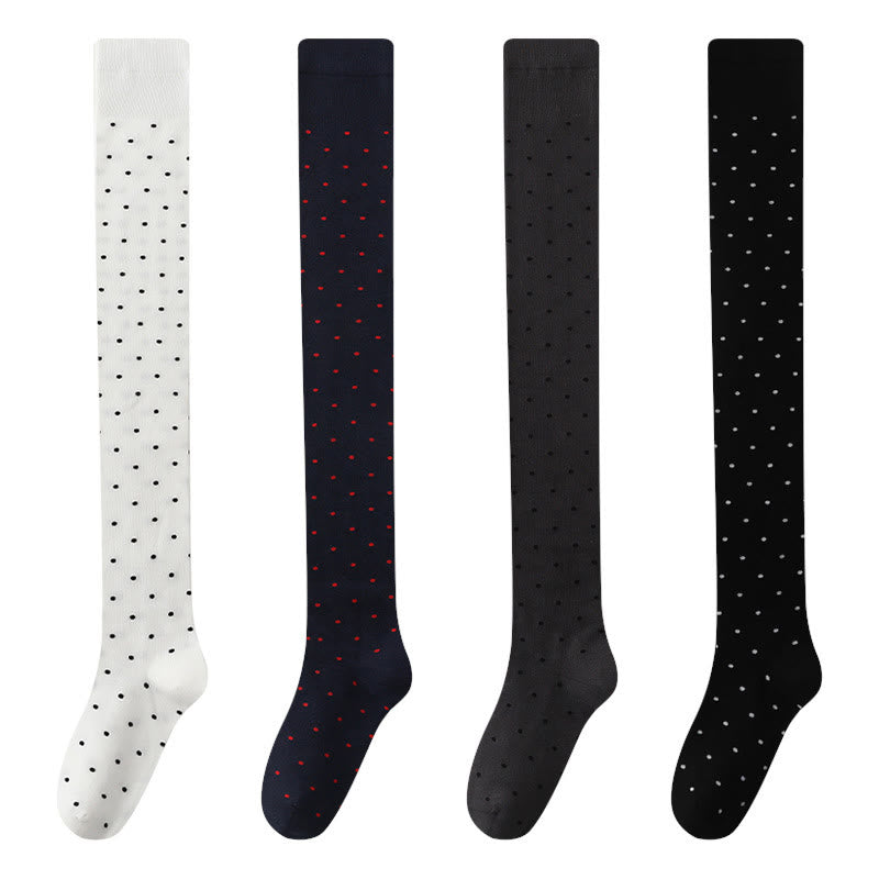 Polka Dots Thigh High Socks(2 Pairs) - image 13