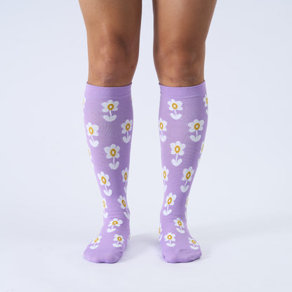 Plus Size Floral Trio Compression Socks(3 Pairs) - image 1